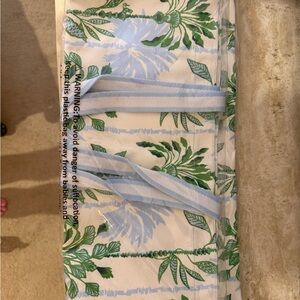 Lilly Pulitzer White, Light Blue & Green Floral Tote